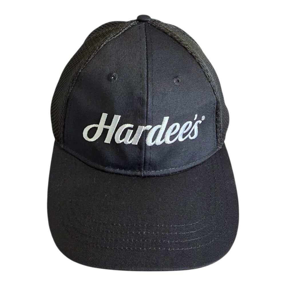 Aramark Hardee's Adjustable Baseball Cap Trucker Hat Black Employee Uniform